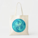 Dragones de Yin Yang, azules claros Bolsas De Mano