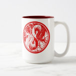 Dragones de Yin Yang del vuelo - rojo Tazas De Café