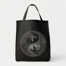 Dragones de Yin Yang, oscuros Bolsa De Mano