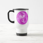 Dragones de Yin Yang, purpúreos claros Tazas De Café