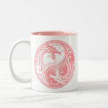 Dragones de Yin Yang, rosados Tazas De Café