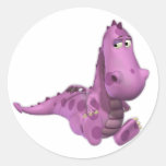 Dragones del dibujo animado del bebé: Ahumado Pegatina Redonda