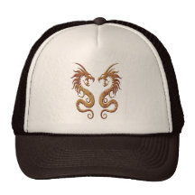 Dragones gemelos de piedra gorras de camionero