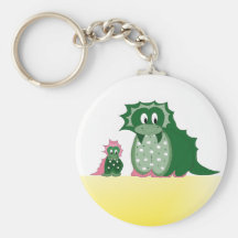 Dragones lindos del dibujo animado llaveros personalizados