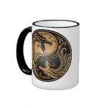 Dragones, marrón y negro de Yin Yang Taza
