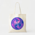 Dragones, púrpura y azul de Yin Yang Bolsa De Mano