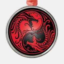 Dragones, rojo y negro de Yin Yang Ornatos