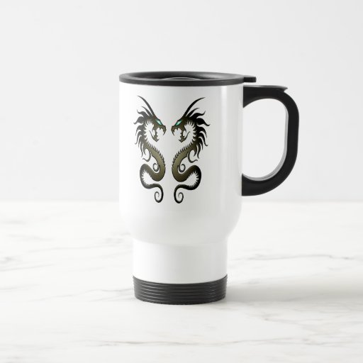 Dragones tribales gemelos tazas de café