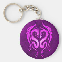 Dragones tribales, púrpuras llaveros personalizados