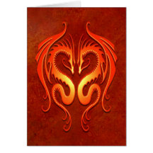 Dragones tribales, rojos felicitaciones