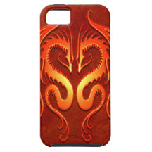 Dragones tribales, rojos iPhone 5 Case-Mate cárcasas