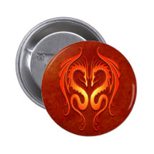 Dragones tribales, rojos pin