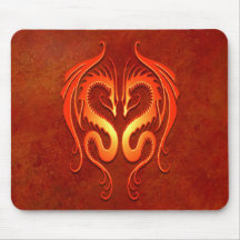 Dragones tribales, rojos tapetes de ratones