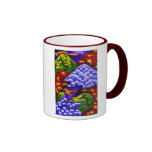 Dragonland - dragones verdes y montañas azules del taza de café
