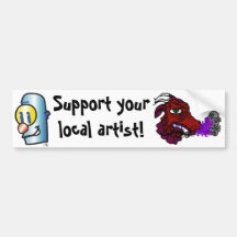 ¡dragonred, el robot, apoya al artista yourlocal! pegatina de parachoque