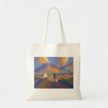 Dreamscape con la cabaña y el chica bolsa