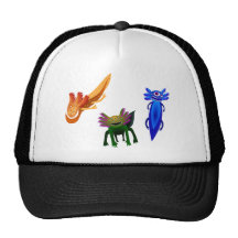 Drei Axolotl Monster Retro Cap