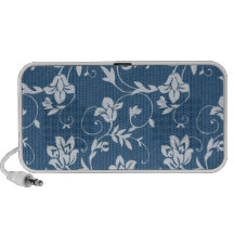 Dril de algodón floral en tela a rayas notebook altavoz