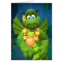 Drolly dragones que encantan al chica tarjeta