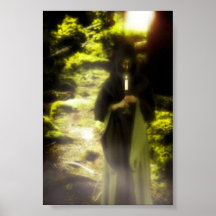 Druida femenino en bosque posters