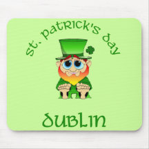 ~ Dublín del día del St Patricks Tapetes De Ratones