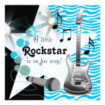 Ducha azul del bebé de la estrella del rock de la  comunicado