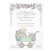 Ducha con errores de la niña floral romántica eleg invitaciones personales 