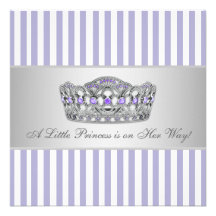 Ducha de la niña de princesa Tiara Lavender Purple Invitaciones Personales
