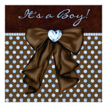 Ducha del bebé de Brown de azules cielos Invitación Personalizada