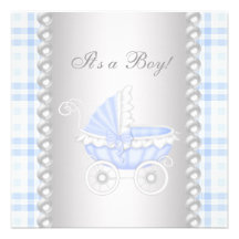 Ducha del bebé del carro de la guinga del azul de  anuncio personalizado