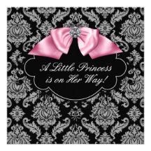 Ducha negra rosada de la princesa niña del damasco anuncio personalizado