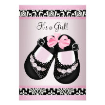 Ducha negra rosada RSVP de la niña de los zapatos  Comunicados Personales