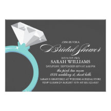 Ducha nupcial azul del anillo de diamante anuncios personalizados