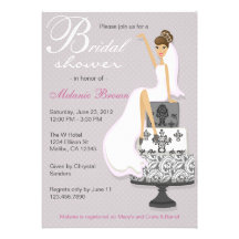 Ducha nupcial contemporánea de la novia moderna ro invitacion personalizada