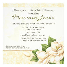 Ducha nupcial - damasco de la magnolia invitación