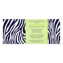 Ducha nupcial de la cebra verde invitación personalizada