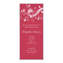 Ducha nupcial de la flor roja invitacion personalizada