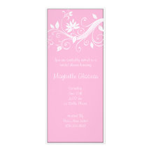 Ducha nupcial de la flor rosada invitación