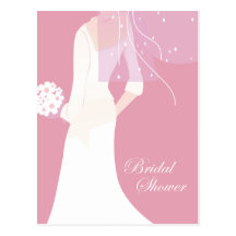 ducha nupcial de la novia elegante tarjetas postales