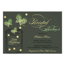 Ducha nupcial de las luciérnagas y del tarro de al invitacion personalizada