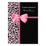 Ducha nupcial de moda del leopardo rosado y negro anuncios personalizados