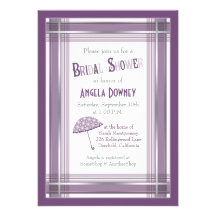 Ducha nupcial de Ombre del paraguas púrpura de la  Invitaciones Personalizada