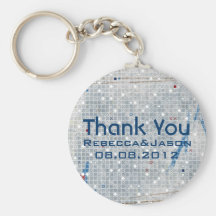 Ducha nupcial del paraguas blanco azul moderno del llavero personalizado
