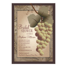 Ducha nupcial del vino toscano de la vid del Viejo Invitaciones Personalizada