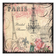 Ducha nupcial elegante de la torre Eiffel y de la  Comunicado Personal