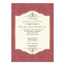 Ducha nupcial elegante formal clásica del oro y de comunicado personal  