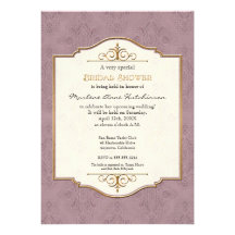 Ducha nupcial elegante formal clásica del oro y de comunicados personalizados