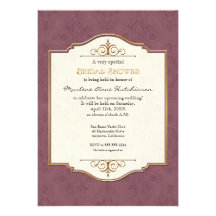 Ducha nupcial elegante formal clásica del oro y de comunicados personales 