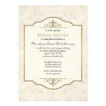 Ducha nupcial elegante formal clásica del oro y de comunicados personales 
