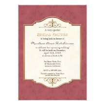 Ducha nupcial elegante formal clásica del oro y de comunicados